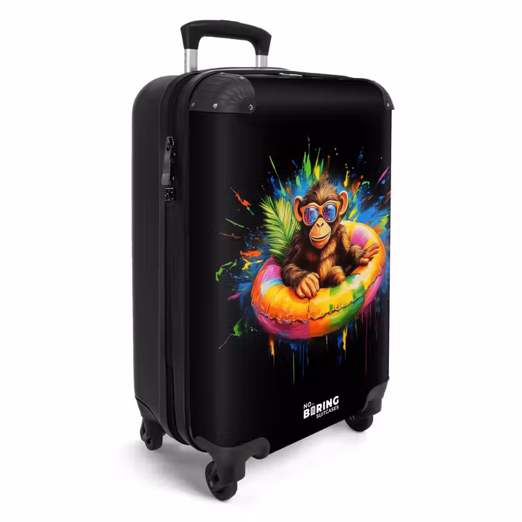 Zomerse aap met kleurrijke zwemband NBS - Handbagage koffer - Unisex middel -productfoto_3d