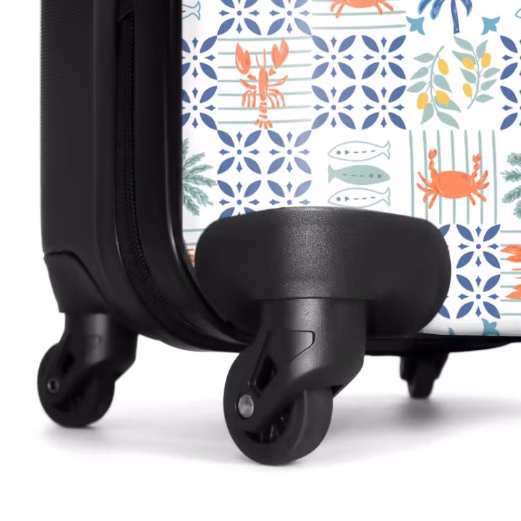 Zomer tegel patroon kleurrijk NBS - Handbagage koffer - Volwassenen Unisex middel -wiel