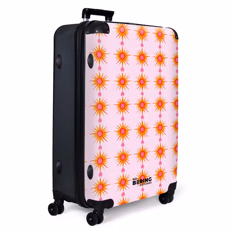 Zon - Motief - Roze NBS - Handbagage koffer - Volwassenen Unisex middel -productfoto_3d