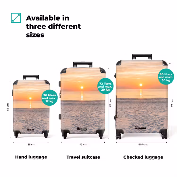 Zonsondergang - Strand - Zand NBS - Handbagage koffer - Volwassenen Unisex middel zzzzzzVergelijking_3EN
