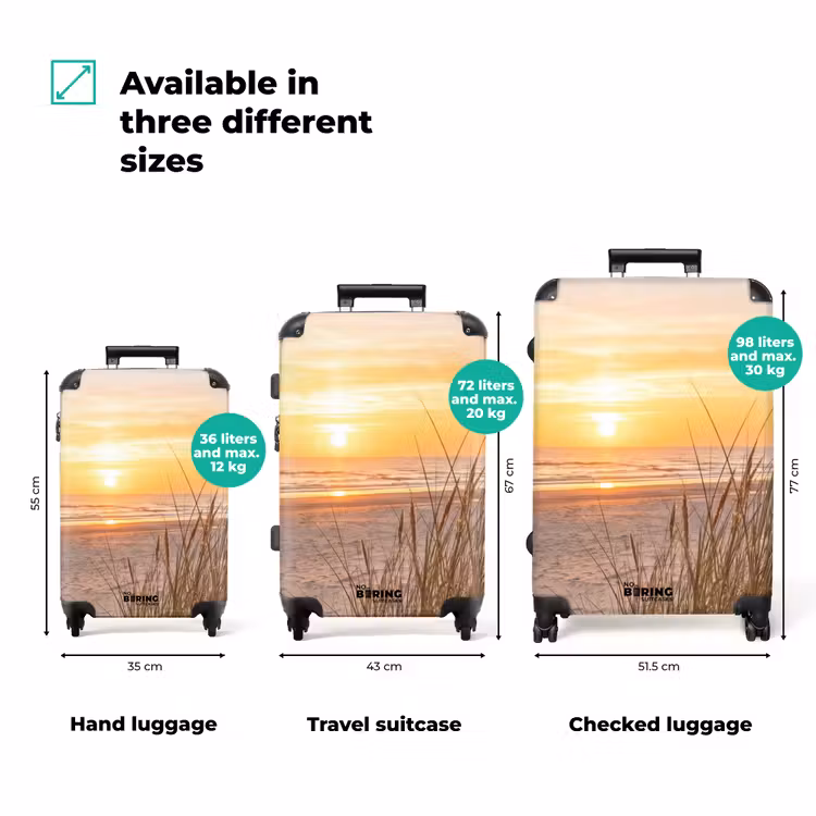 Zonsondergang - Duinen - Zee NBS - Handbagage koffer - Volwassenen Unisex middel zzzzzzVergelijking_3EN