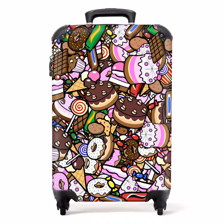 Zoete Snoepwereld NBS - Handbagage koffer - Unisex middel -productfoto_recht