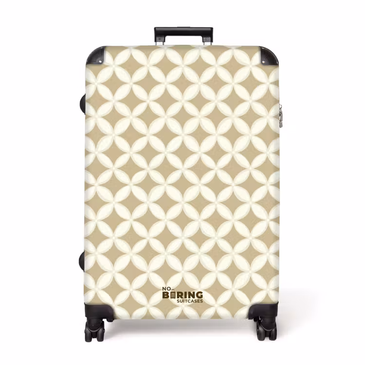 Symmetrisch - Motief - Beige NBS - Handbagage koffer - Volwassenen Unisex middel -productfoto_recht