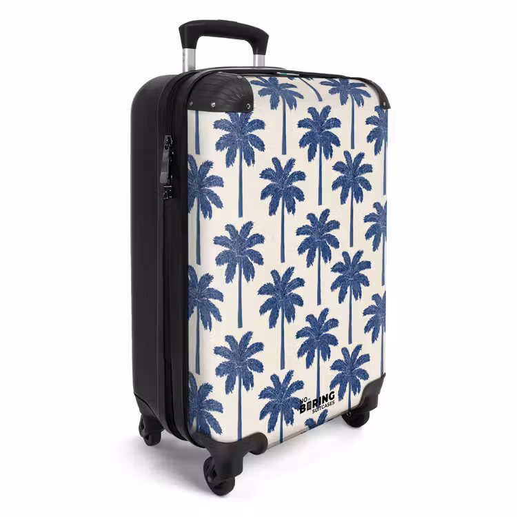 Symmetrisch - Palm - Blauw NBS - Handbagage koffer - Volwassenen Unisex middel -productfoto_3d