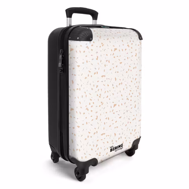 Terracottaspetters op crèmekleur NBS - Handbagage koffer - Volwassenen Unisex middel -productfoto_3d
