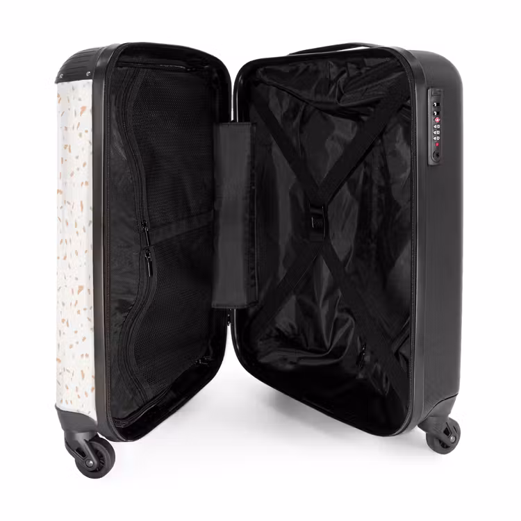 Terracottaspetters op crèmekleur NBS - Handbagage koffer - Volwassenen Unisex middel -binnenkant