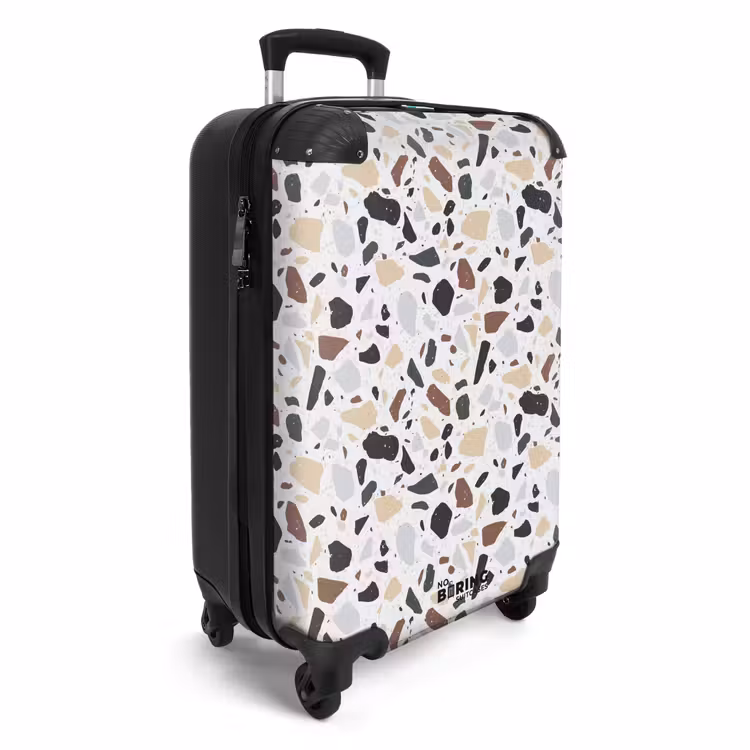 Terrazzo natuurlijk kleurpatroon NBS - Handbagage koffer - Volwassenen Unisex middel -productfoto_3d