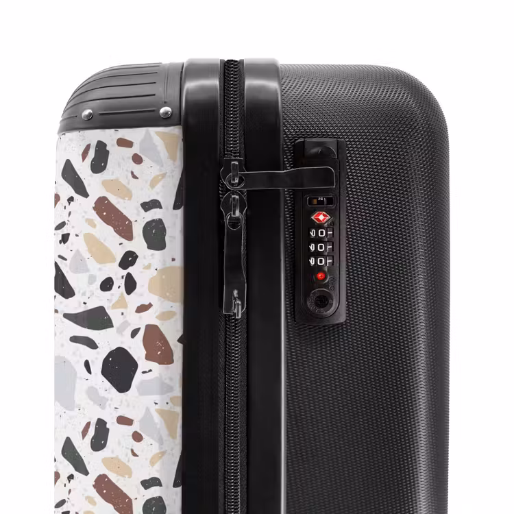 Terrazzo natuurlijk kleurpatroon NBS - Handbagage koffer - Volwassenen Unisex middel -slot