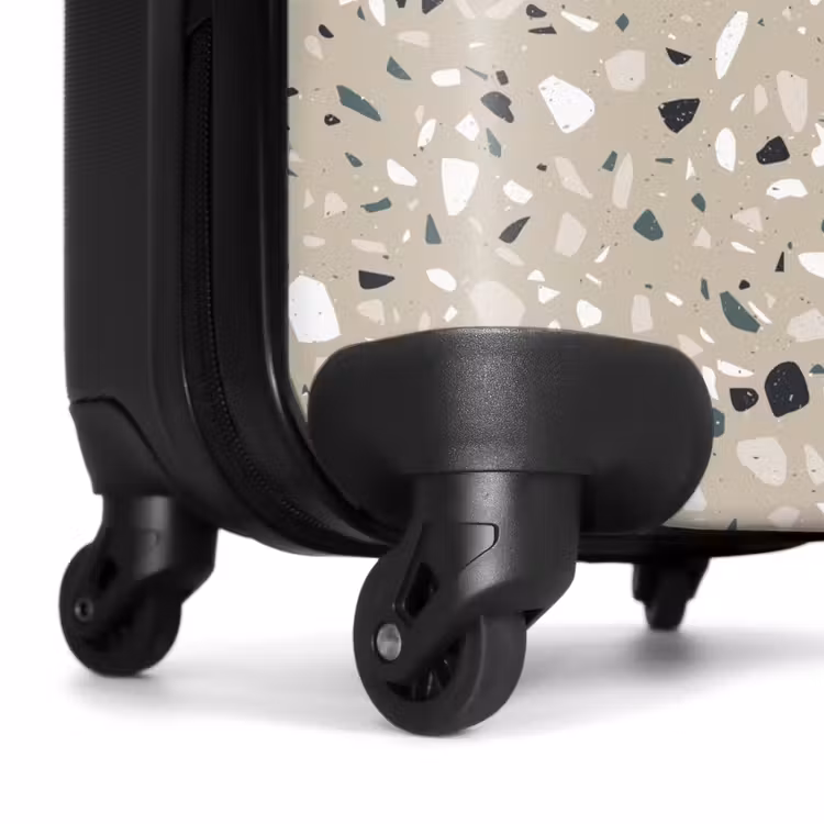 Terrazzo patroon kleurrijk grijs groen NBS - Handbagage koffer - Volwassenen Unisex middel -wiel