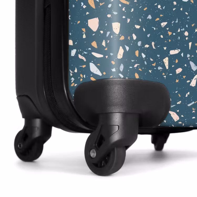 Terrazzo patroon groen met pastel NBS - Handbagage koffer - Volwassenen Unisex middel -wiel