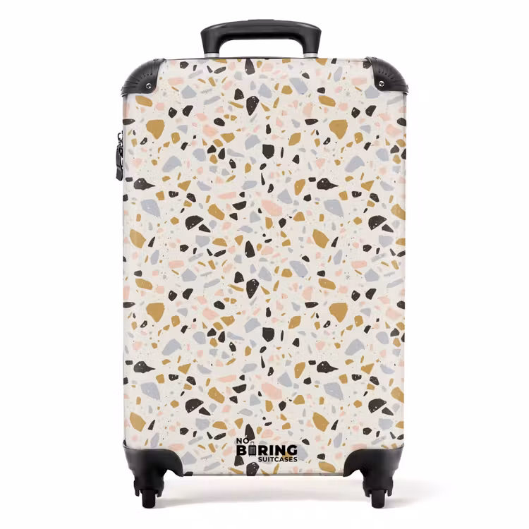 Terrazzo patroon veelkleurig NBS - Handbagage koffer - Volwassenen Unisex middel -productfoto_recht