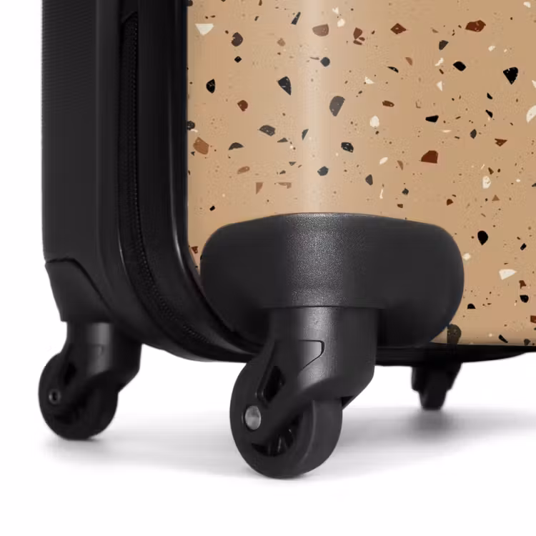Terrazzo patroon veelkleurig beige NBS - Handbagage koffer - Volwassenen Unisex middel -wiel