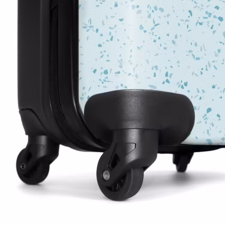 Terrazzo patroon veelkleurig blauw en groen NBS - Handbagage koffer - Volwassenen Unisex middel -wiel