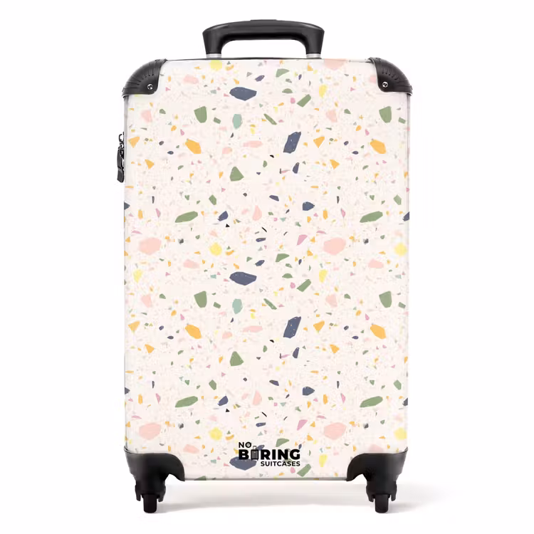 Terrazzo patroon veelkleurig confetti NBS - Handbagage koffer - Volwassenen Unisex middel -productfoto_recht