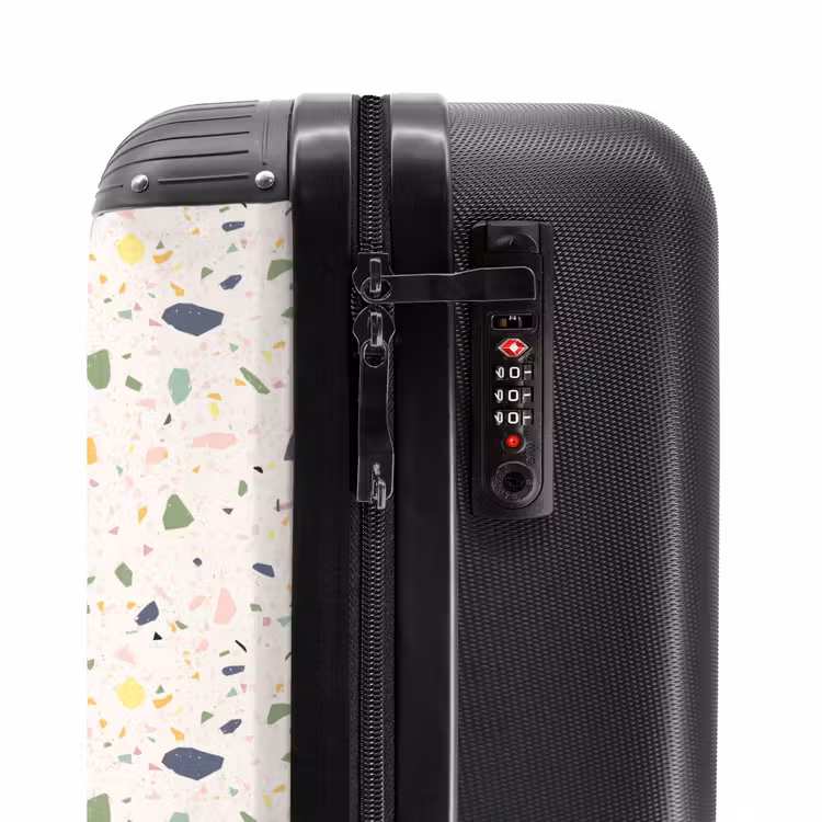 Terrazzo patroon veelkleurig confetti NBS - Handbagage koffer - Volwassenen Unisex middel -slot