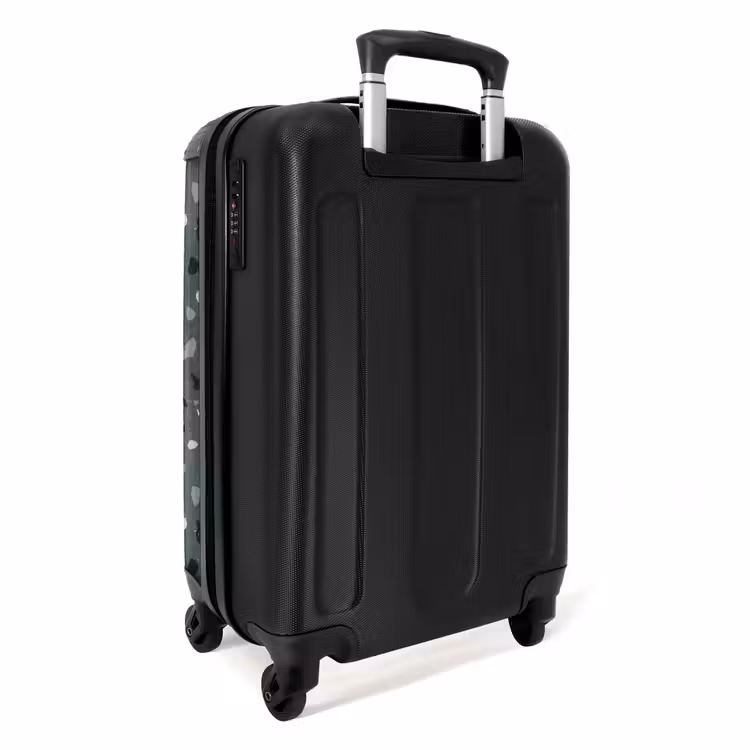 Terrazzo patroon veelkleurig groen NBS - Handbagage koffer - Volwassenen Unisex middel -achterkant