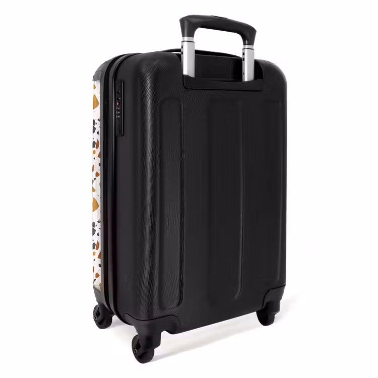 Terrazzo patroon roest oker NBS - Handbagage koffer - Volwassenen Unisex middel -achterkant