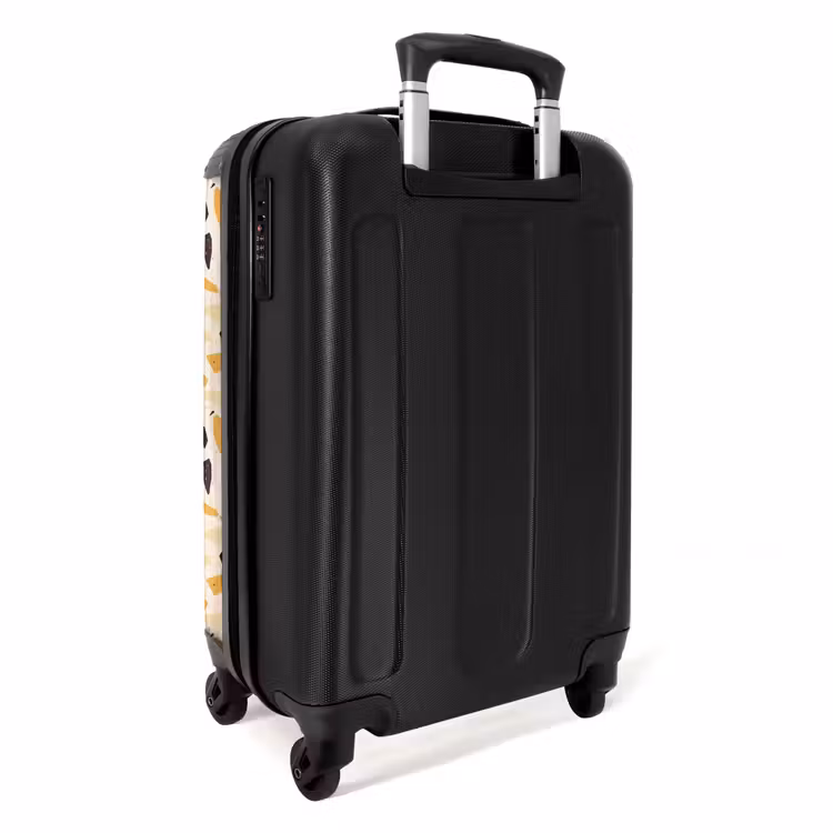 Terrazzo patroon geel NBS - Handbagage koffer - Volwassenen Unisex middel -achterkant