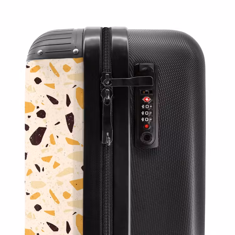 Terrazzo patroon geel NBS - Handbagage koffer - Volwassenen Unisex middel -slot