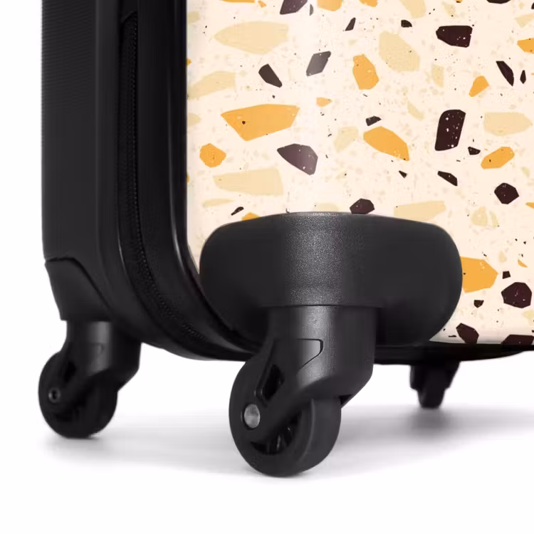 Terrazzo patroon geel NBS - Handbagage koffer - Volwassenen Unisex middel -wiel