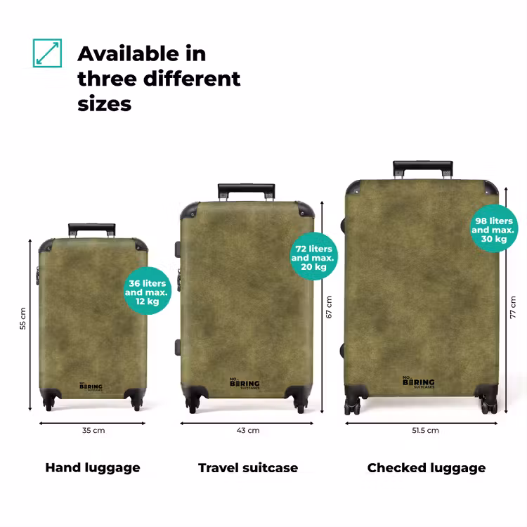 Textuur - Abstract - Groen NBS - Handbagage koffer - Volwassenen Unisex middel zzzzzzVergelijking_3EN