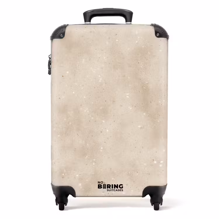 Structuur - Spikkels - Beige NBS - Handbagage koffer - Volwassenen Unisex middel -productfoto_recht