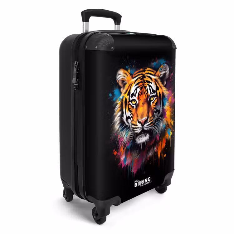 Tijger als street art kunstwerk NBS - Handbagage koffer - Volwassenen Unisex middel -productfoto_3d
