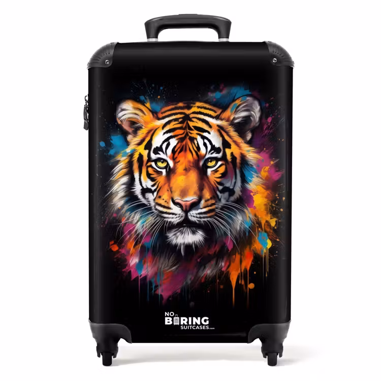 Tijger als Street Art Kunstwerk NBS - Handbagage koffer - Unisex middel -productfoto_recht