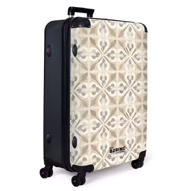 Tegel - Motief - Beige NBS - Handbagage koffer - Volwassenen Unisex middel -productfoto_3d