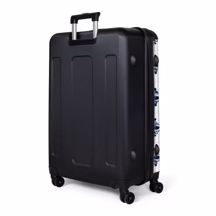 Tegelmotief - Blauw - Wit - Bloem NBS - Handbagage koffer - Volwassenen Unisex middel -slot