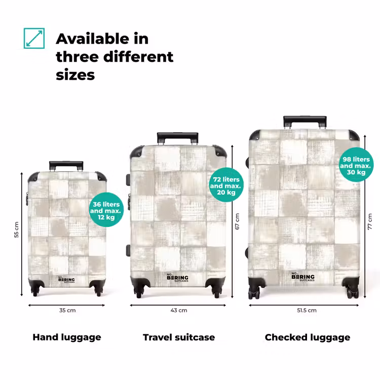 Tegel - Patroon - Verweerd NBS - Handbagage koffer - Volwassenen Unisex middel zzzzzzVergelijking_3EN