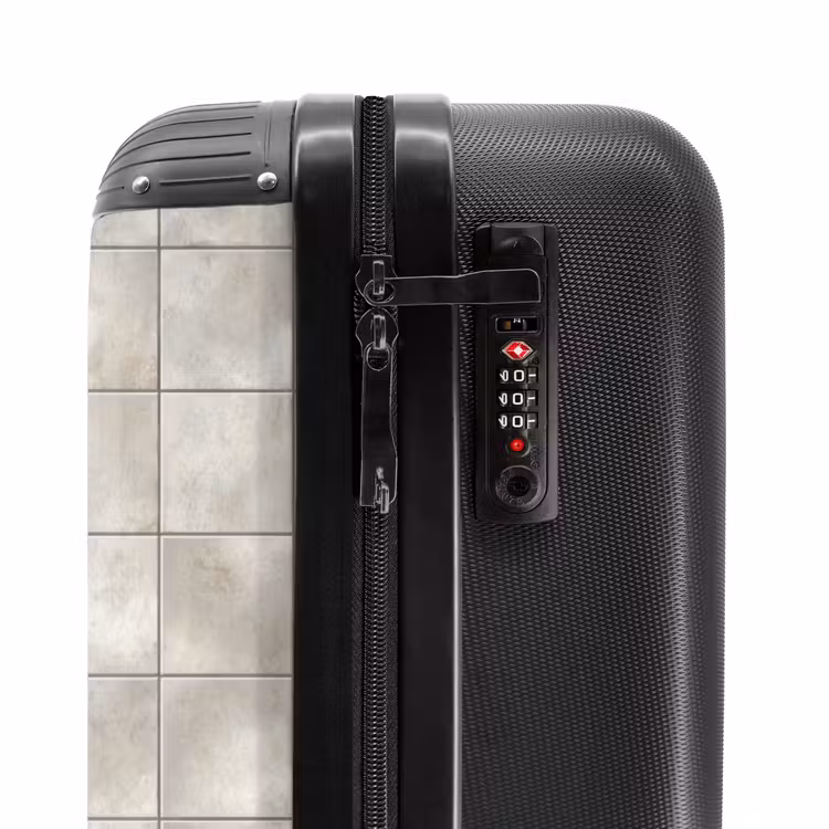 Tegels - Natuurlijk - Grijs NBS - Handbagage koffer - Volwassenen Unisex middel -slot