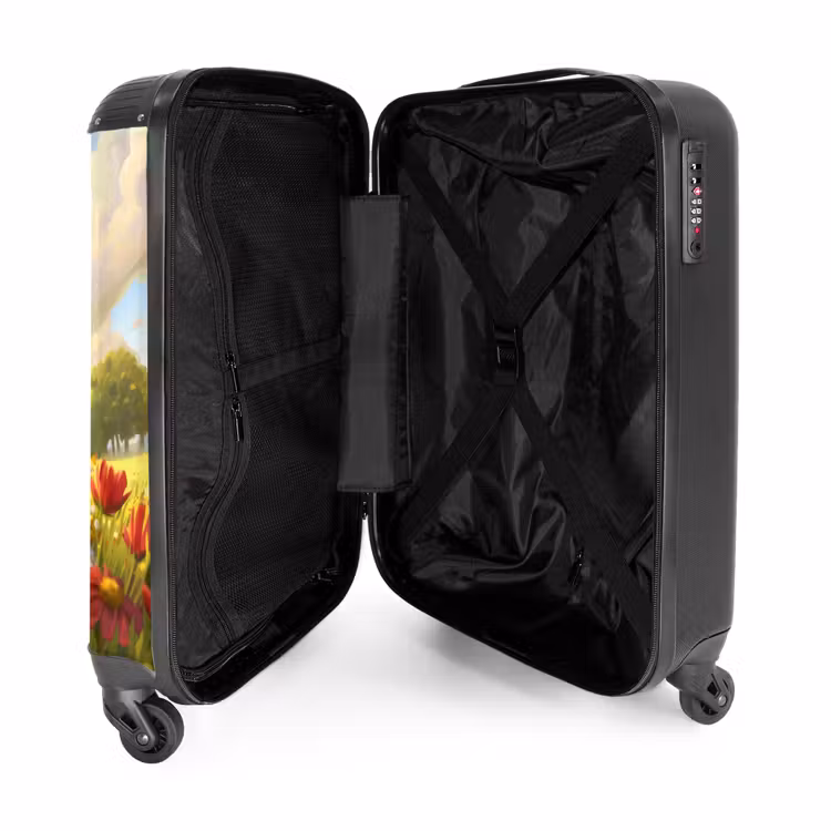 Trekker in bloemenweide NBS - Handbagage koffer - Unisex middel -binnenkant