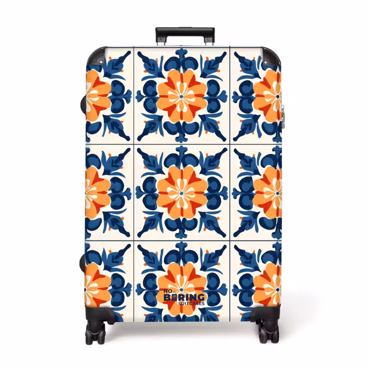 Traditioneel - Tegel - Oranje NBS - Handbagage koffer - Volwassenen Unisex middel -productfoto_recht