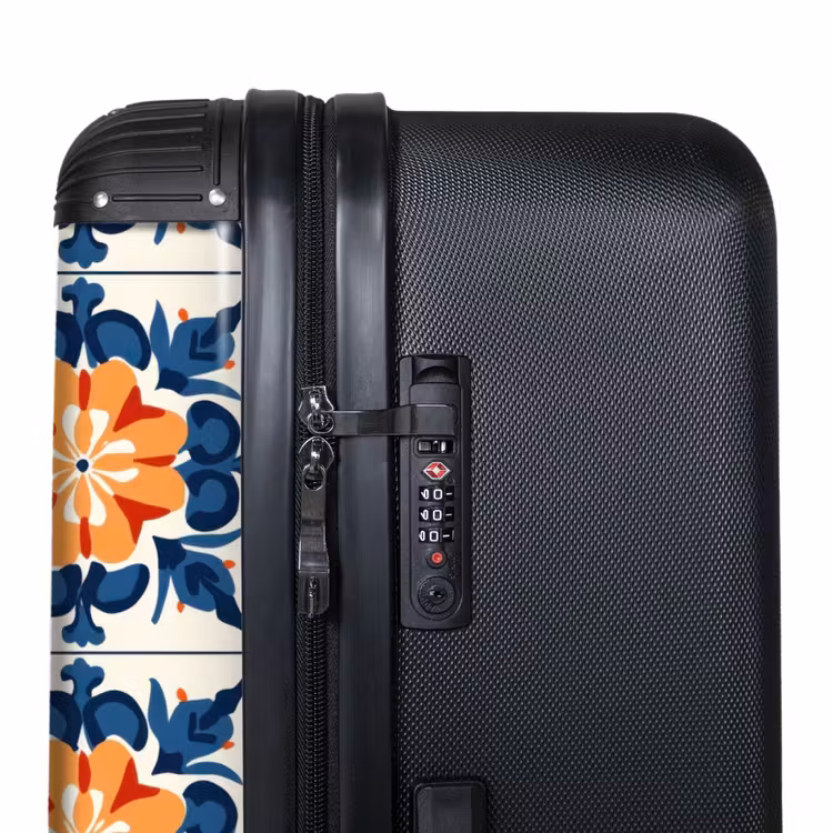 Traditioneel - Tegel - Oranje NBS - Handbagage koffer - Volwassenen Unisex middel -binnenkant