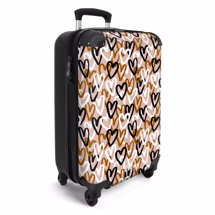 Driedubbele hartenlaag NBS - Handbagage koffer - Volwassenen Unisex middel -productfoto_3d
