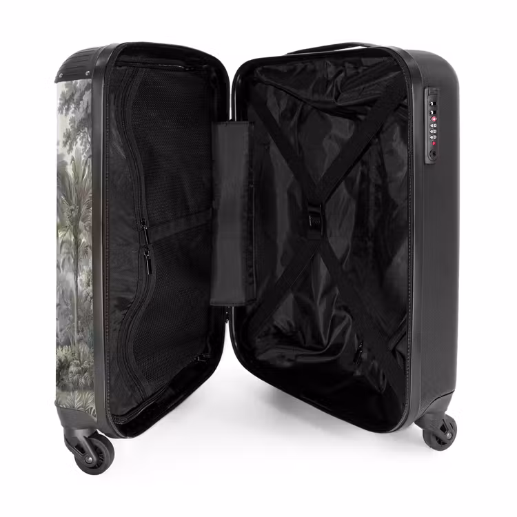 Tropisch - Landschap - Illustratie NBS - Handbagage koffer - Volwassenen Unisex middel -binnenkant