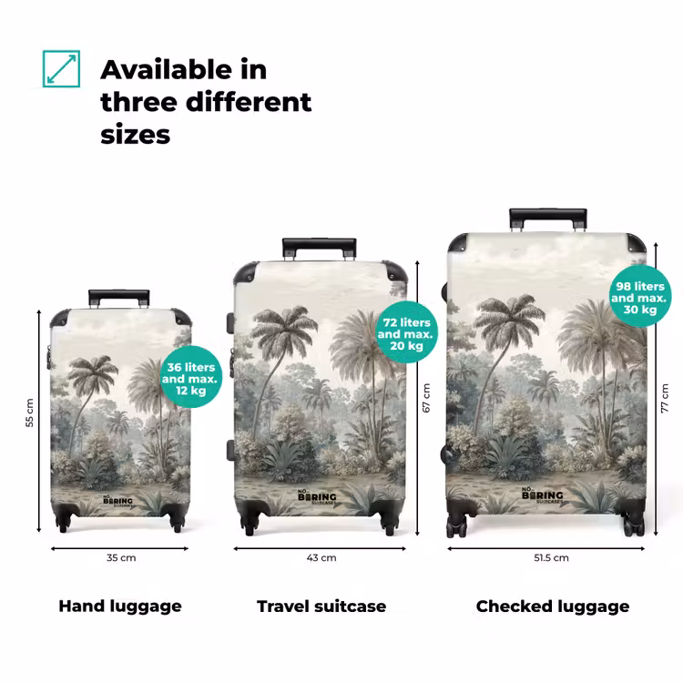 Tropisch - Landschap - Illustratie NBS - Handbagage koffer - Volwassenen Unisex middel zzzzzzVergelijking_3EN