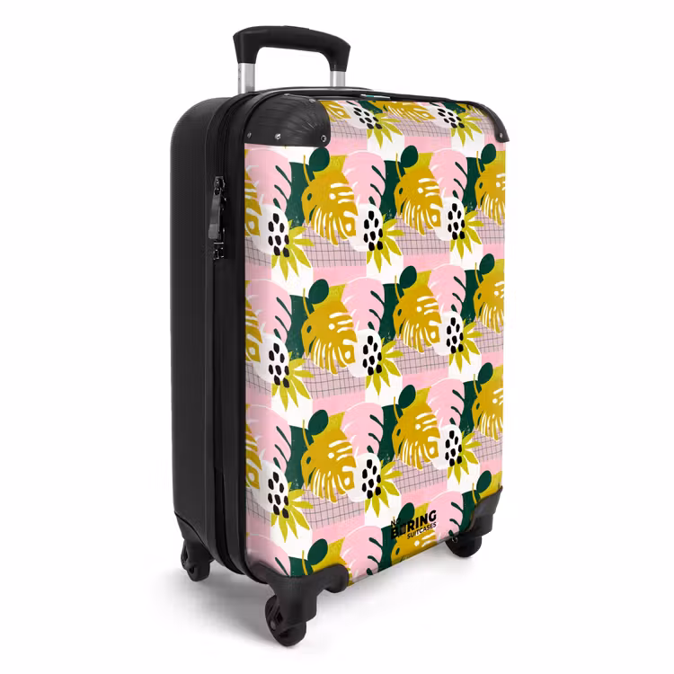 Tropische bladerpatroon NBS - Handbagage koffer - Volwassenen Unisex middel -productfoto_3d