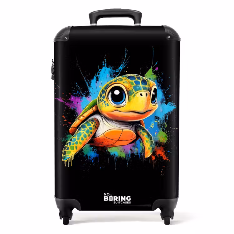Schildpad met kleurrijke graffiti NBS - Handbagage koffer - Unisex middel -productfoto_recht