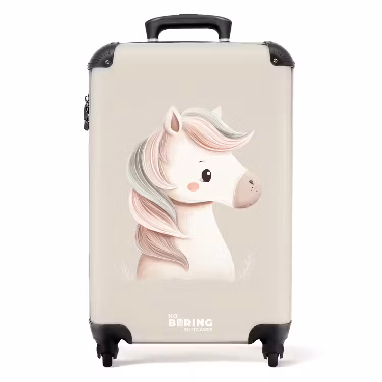 Eenhoorn in roze pastel kleuren NBS - Handbagage koffer - Volwassenen Unisex middel -productfoto_recht