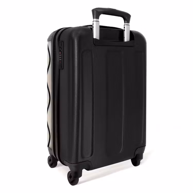 Verticale golven in crème tinten NBS - Handbagage koffer - Unisex middel -achterkant