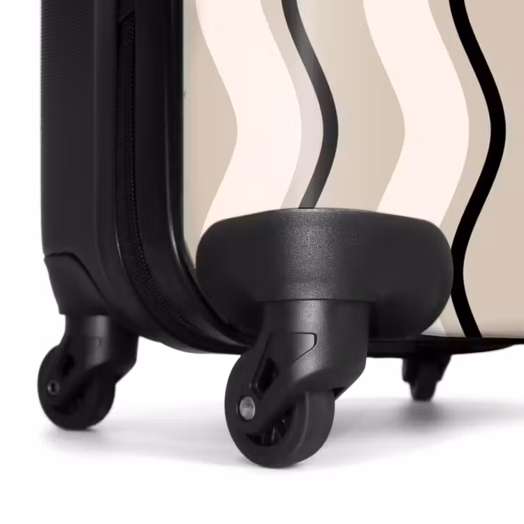 Verticale golven in crème tinten NBS - Handbagage koffer - Unisex middel -wiel
