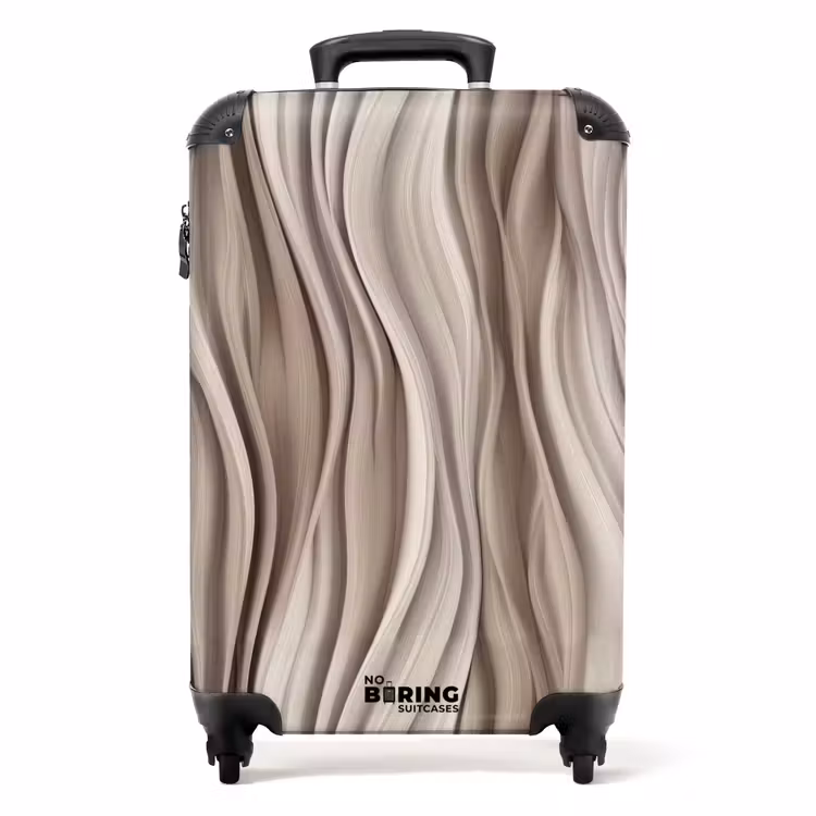 Golven - 3D - Crème NBS - Handbagage koffer - Volwassenen Unisex middel -productfoto_recht