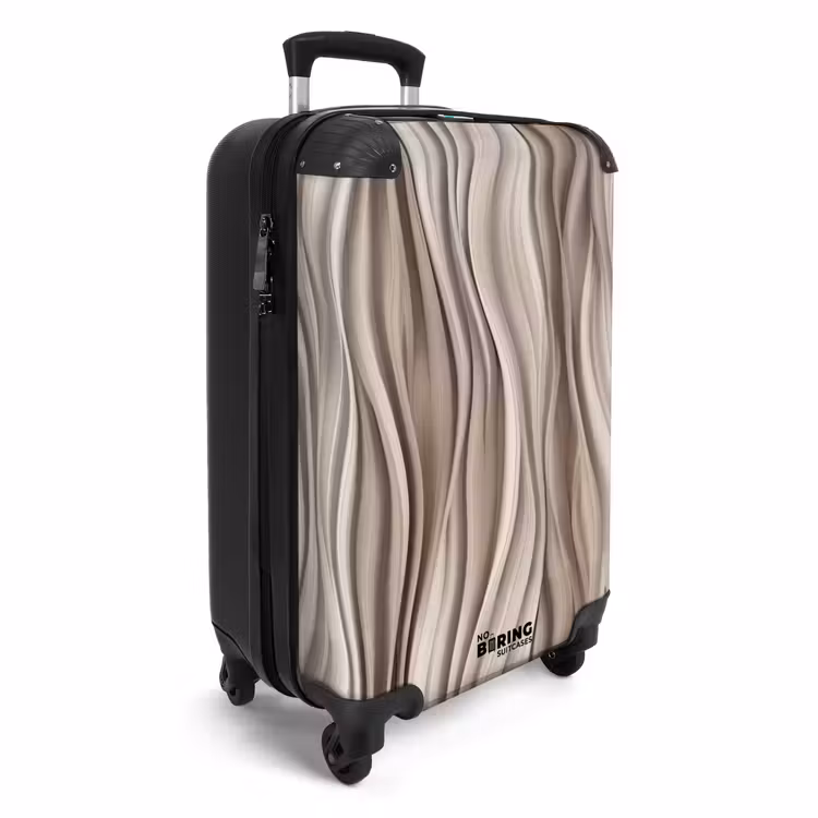 Golven - 3D - Crème NBS - Handbagage koffer - Volwassenen Unisex middel -productfoto_3d