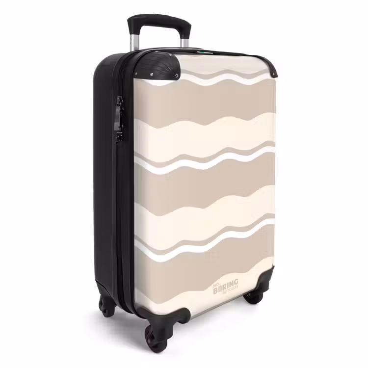 Golven in crème tinten NBS - Handbagage koffer - Unisex middel -productfoto_3d