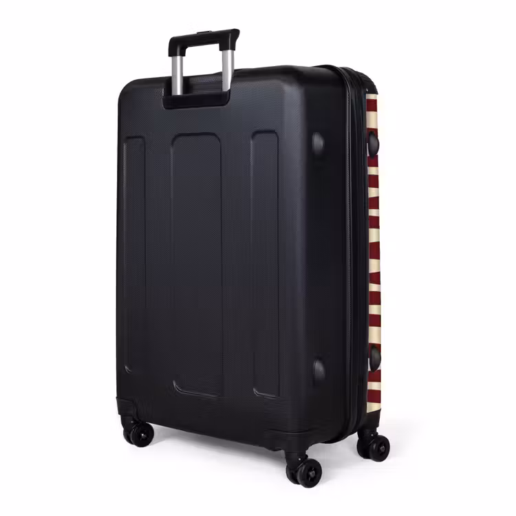 Golven - Rood - Patroon - Crème NBS - Handbagage koffer - Volwassenen Unisex middel -slot