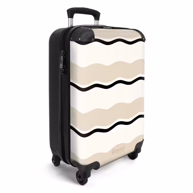 Golvende strepen in crème tinten NBS - Handbagage koffer - Unisex middel -productfoto_3d
