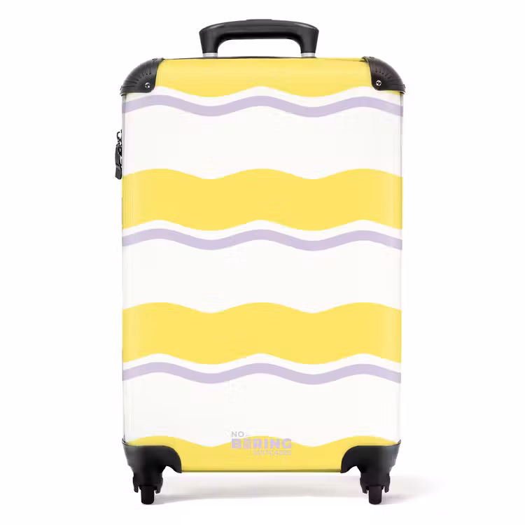 Golvende strepen in paars en geel NBS - Handbagage koffer - Unisex middel -productfoto_recht