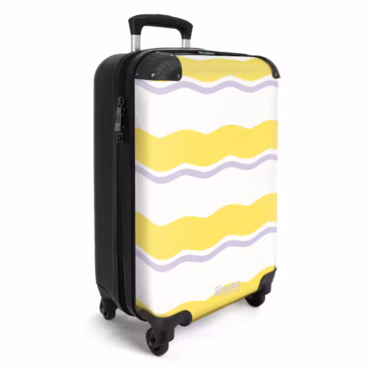 Golvende strepen in paars en geel NBS - Handbagage koffer - Unisex middel -productfoto_3d